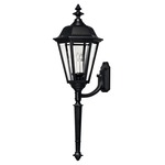 Manor House Long Stem Outdoor Wall Light - Black / Clear