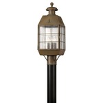 Nantucket 120V Outdoor Pier / Post Mount - Aged Brass / Clear Seedy