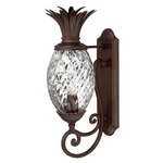 Pineapple Outdoor Scroll Wall Light Clear Optic - Copper Bronze / Clear Optic