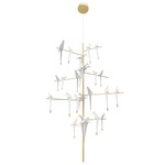 Perch Tree Light Chandelier - Brass / White