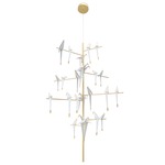 Perch Tree Light Chandelier - Brass / White