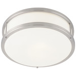 Conga LED Ceiling Light Fixture - Brushed Steel / Opal
