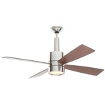 Bullet Ceiling Fan with Light - Brushed Nickel / White