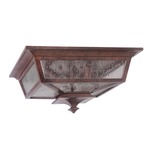 Argent Outdoor Ceiling Light Fixture - Clear Seeded / Aged Bronze Textured