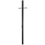Direct Burial Fluted Post w/Photocell and Outlet - 7Ft - Textured Matte Black