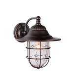 Fairmont Outdoor Wall Light - Oiled Bronze Gilded / Clear Hammered