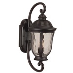 Frances Outdoor Wall Light - Oiled Bronze / Clear Hammered