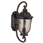 Frances Outdoor Wall Light - Oiled Bronze / Clear Hammered