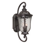 Frances Outdoor Wall Light - Oiled Bronze / Clear Hammered