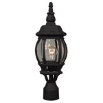 French Style Outdoor Post Light - Textured Matte Black / Clear