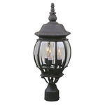 French Style Outdoor Post Light - Textured Matte Black / Clear