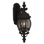 French Style Outdoor Wall Light - Textured Matte Black / Clear