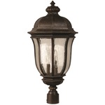 Harper Outdoor Post Light - Peruvian Bronze / Clear Seeded