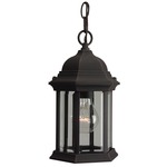 Hex Style Outdoor Pendant - Textured Matte Black / Clear