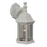 Hex Style Outdoor Wall Light - Textured White / Clear