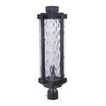 Pyrmont Outdoor Post Light - Oiled Bronze Gilded / Clear Hammered
