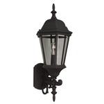 Straight Glass Outdoor Wall Light - Textured Matte Black / Clear