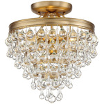 Calypso Semi Flush Ceiling Light - Vibrant Gold / Clear