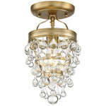 Calypso Semi Flush Ceiling Light - Vibrant Gold / Clear