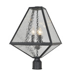 Glacier Outdoor Post Mount Light - Black / Water Glass