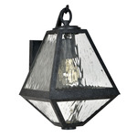 Glacier Outdoor Wall Sconce - Black Charcoal / Water Glass