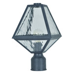 Glacier Outdoor Post Mount Light - Black / Water Glass