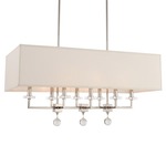 Paxton Linear Chandelier - Polished Nickel / White Linen