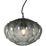 Ginger Obalte Pendant - Black / Smoke Glass