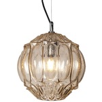 Ginger Round Pendant - Black / Yellow Glass