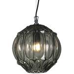 Ginger Round Pendant - Black / Smoke Glass