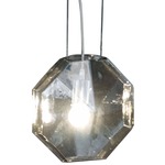 24 Karati Octagonal Pendant - Steel / Smoke Glass
