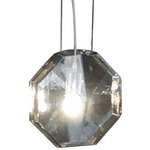 Karati Octagonal Pendant - Steel / Smoke Glass