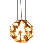24 Karati Octagonal Pendant - Black / Yellow Glass