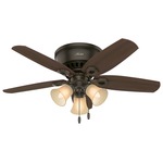 Builder Low Profile Ceiling Fan with Light - New Bronze / Cherry/Mahogany / Toffee