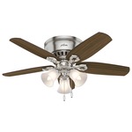 Builder Low Profile Ceiling Fan with Light - Brushed Nickel