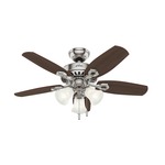 Builder Ceiling Fan with Light - Brushed Nickel