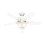 Builder Ceiling Fan with Bowl Light - Snow White / Snow White / Light Oak