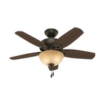 Builder Ceiling Fan with Bowl Light - New Bronze / Cherry/Mahogany