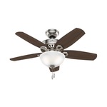 Builder Ceiling Fan with Bowl Light - Brushed Nickel