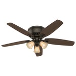 Builder Low Profile Ceiling Fan with Light - New Bronze / Cherry/Mahogany / Toffee