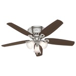 Builder Low Profile Ceiling Fan with Light - Brushed Nickel / Cherry / Mahogany / White