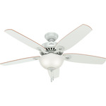 Builder Deluxe Ceiling Fan with Light - White / White / Beech