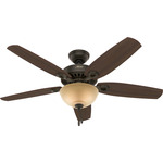 Builder Deluxe Ceiling Fan with Light - New Bronze / Brazilian Cherry / Smoked Walnut