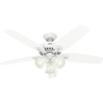 Builder Plus Ceiling Fan with Light - Snow White