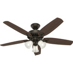 Builder Plus 3-Light Ceiling Fan - New Bronze / Cherry/Mahogany