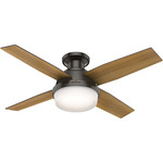 Dempsey Low Profile Ceiling Fan with Light - Noble Bronze / Mid Cent Walnut / Umber Walnut