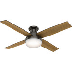 Dempsey Low Profile Ceiling Fan with Light - Noble Bronze / Mid Cent Walnut / Umber Walnut