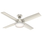 Dempsey Outdoor Ceiling Fan with Light - Matte Nickel / Matte Nickel / Walnut