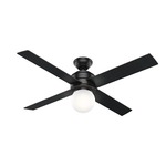 Hepburn Ceiling Fan with Light - Matte Black / White