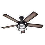Key Biscayne Outdoor Ceiling Fan with Light - Onyx Bengal
